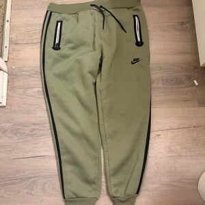 Nike Olive Green Jogger Sweatpants with Black Trim